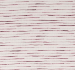 Žebrovaný úplet potisk malované růžové proužky na bílé 
