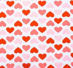 Úplet větší srdíčka na bílé, BIO