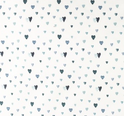 Úplet modrá srdíčka na bílé 