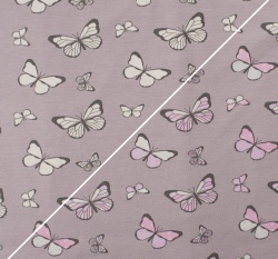 Magický měnící se úplet motýlci na fialové lila