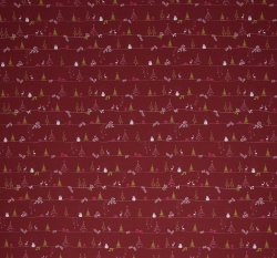 Úplet potisk stromeček na červené karmínové 