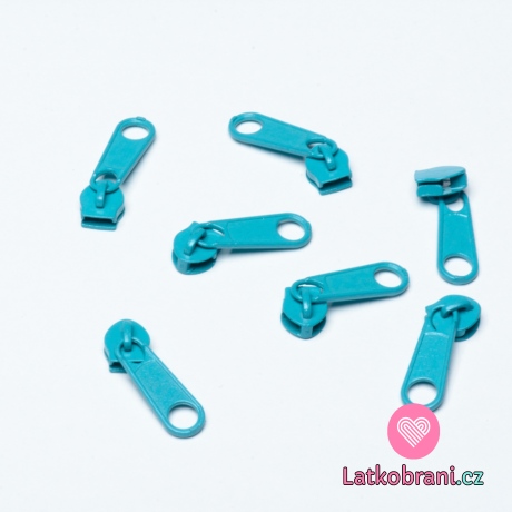 Jezdec k metrážovému zipu 5 mm Modrá tyrkys