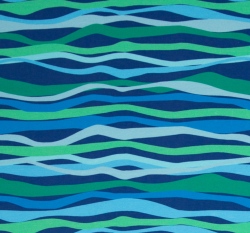 Úplet potisk vlněné proužky na tmavě modré 