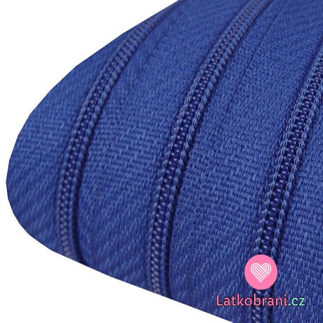 Metrážový zip spirálový 3 mm královsky modrá