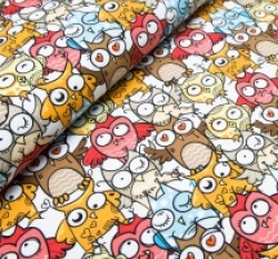 Teplákovina potisk bláznivé sovičky