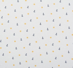 Úplet potisk kotvičky mezi hvězdičkami na světle šedé