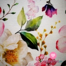 Úplet potisk jabloňový květ drobnější design