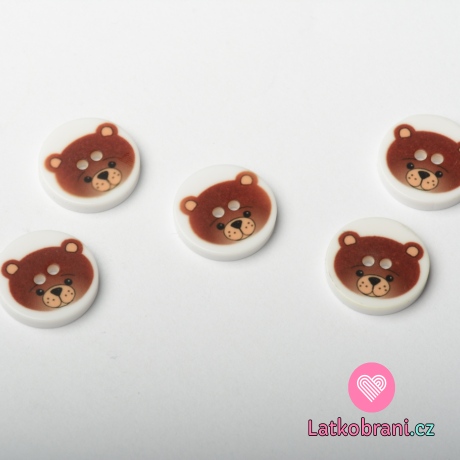 Knoflík kulatý, dětský s medvídkem
