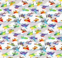 Úplet potisk letadla na světle šedé