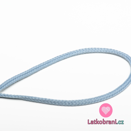 Šňůra oděvní kulatá  PES 4 mm modro - šedá