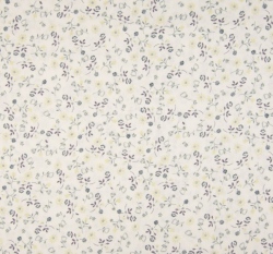 Bavlněný popelín potisk jemná limetkově zelená kvítka na bílé