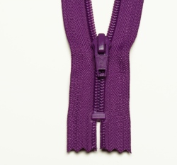 Zip spirálový nedělitelný fialový 12 cm