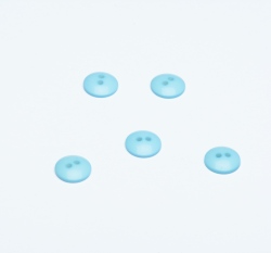 Knoflík oblý, lesklý, světle modrý 
