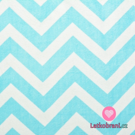 Minky hladké chevron tyrkysový