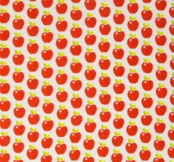 Dvojitá gázovina / mušelín jablíčka na ecru