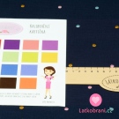 Dvojitá gázovina / mušelín puntíky na námořnické modré 