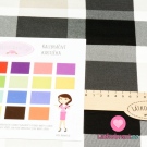 Teplákovina počesaná šedo - černá kostka na bílé 