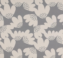 Softshell s fleecem potisk květy na šedé