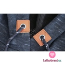 Koženkový čtvereček s průchodkou Šedá sv./Nikl