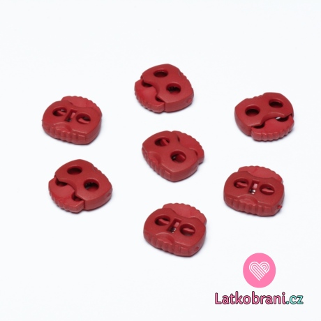 Brzdička dvojcestná 20x20mm Červená tmavá