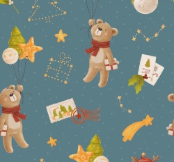 Úplet potisk medvídek a vánoční psaní