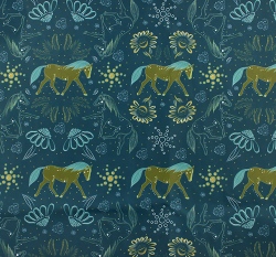 Šusťák koníci mezi květy na petrolejové