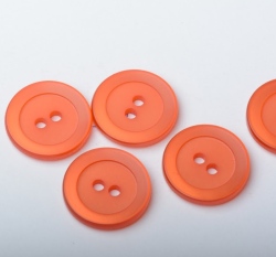 Knoflík kulatý, perleťový, oranžový - velký