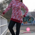 Teplákovina potisk červené okvětní lístky