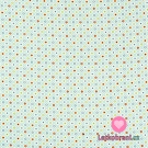 Bavlněné plátno potisk kvítka na modré tyrkysové