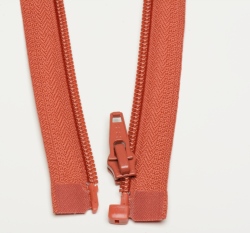 Zip spirálový dělitelný cihlový 55cm