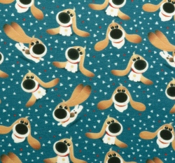 Úplet potisk roztomilá štěňátka s dlouhýma ušima na modré