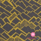 Žakárový úplet hořčicové hory na antracitové