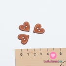 Knoflík vánoční srdíčko hnědé 