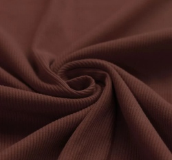 Jednobarevný žebrovaný úplet hnědý