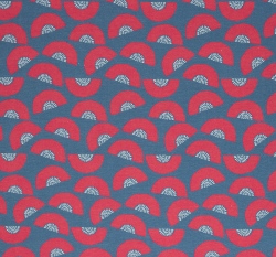 Úplet potisk dračí ovoce na modré 