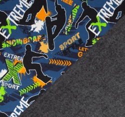 Warmkeeper potisk snowboarďáci na džínově modré 