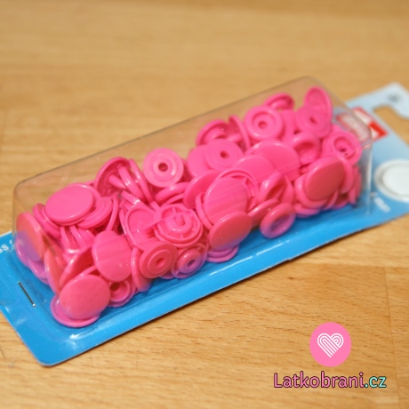 Patentky plastové Color snaps růžové sytější