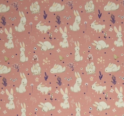 Úplet potisk zajíček na starorůžové 
