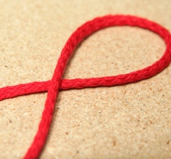 Šňůra kulatá oděvní bavlna 4 mm červená