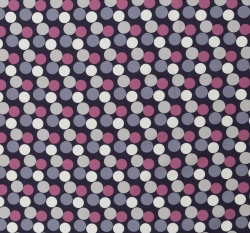 Bavlněné plátno barevné puntíky na tmavě modré