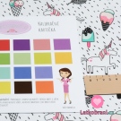 Úplet potisk neonoví jednorožci mezi zmrzlinami na pudrové