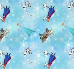 Úplet potisk Ledové království s vločkami na modré