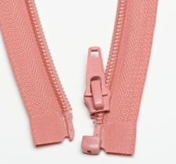 Zip spirálový dělitelný lososový 40cm