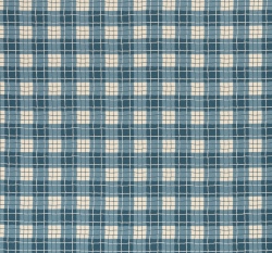 Teplákovina potisk káro na modré