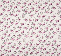 Bavlněný popelín potisk rozkvetlé kytičky na bílé