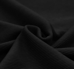 Jednobarevný žebrovaný úplet černý