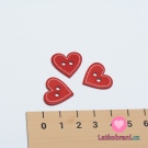 Knoflík vánoční srdíčko červené