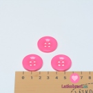 Knoflík hladký, lesklý, sytě růžový 25mm