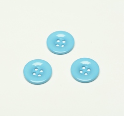 Knoflík hladký, lesklý, modrý světlejší 25mm