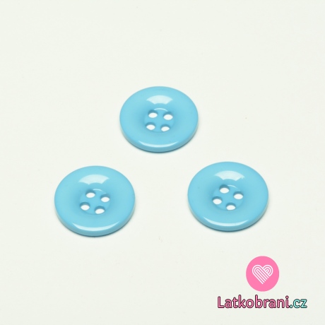 Knoflík hladký, lesklý, modrý světlejší 25mm